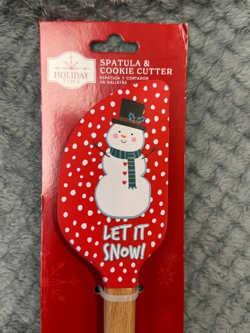 New Holiday Time Spatula & Snowman Cookie Cutter Set- Let It Snow Heat Resistant